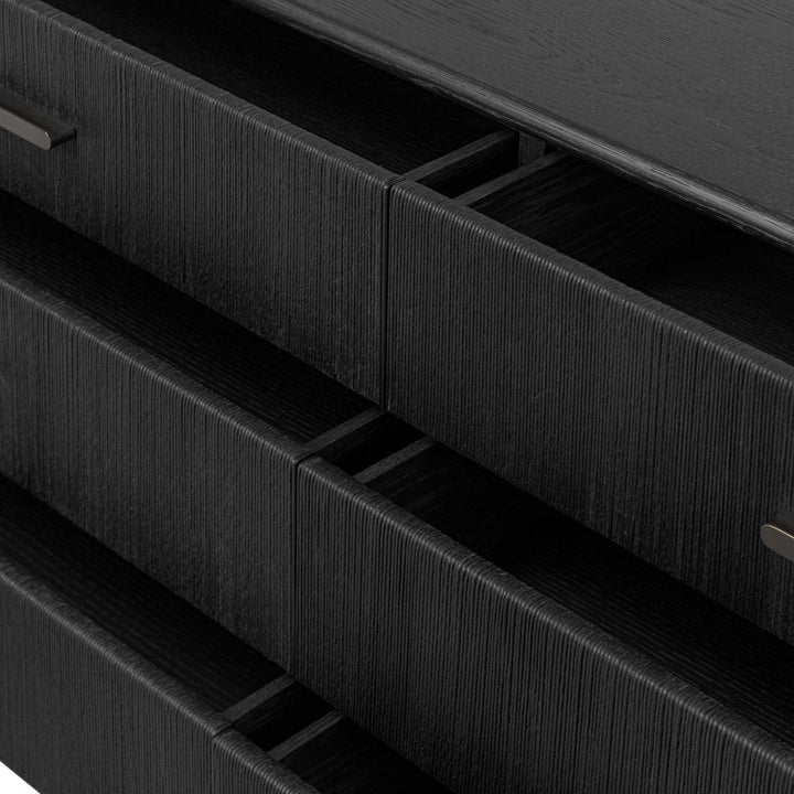 Rosenell 6 Drawer Dresser - Black Paper Cord