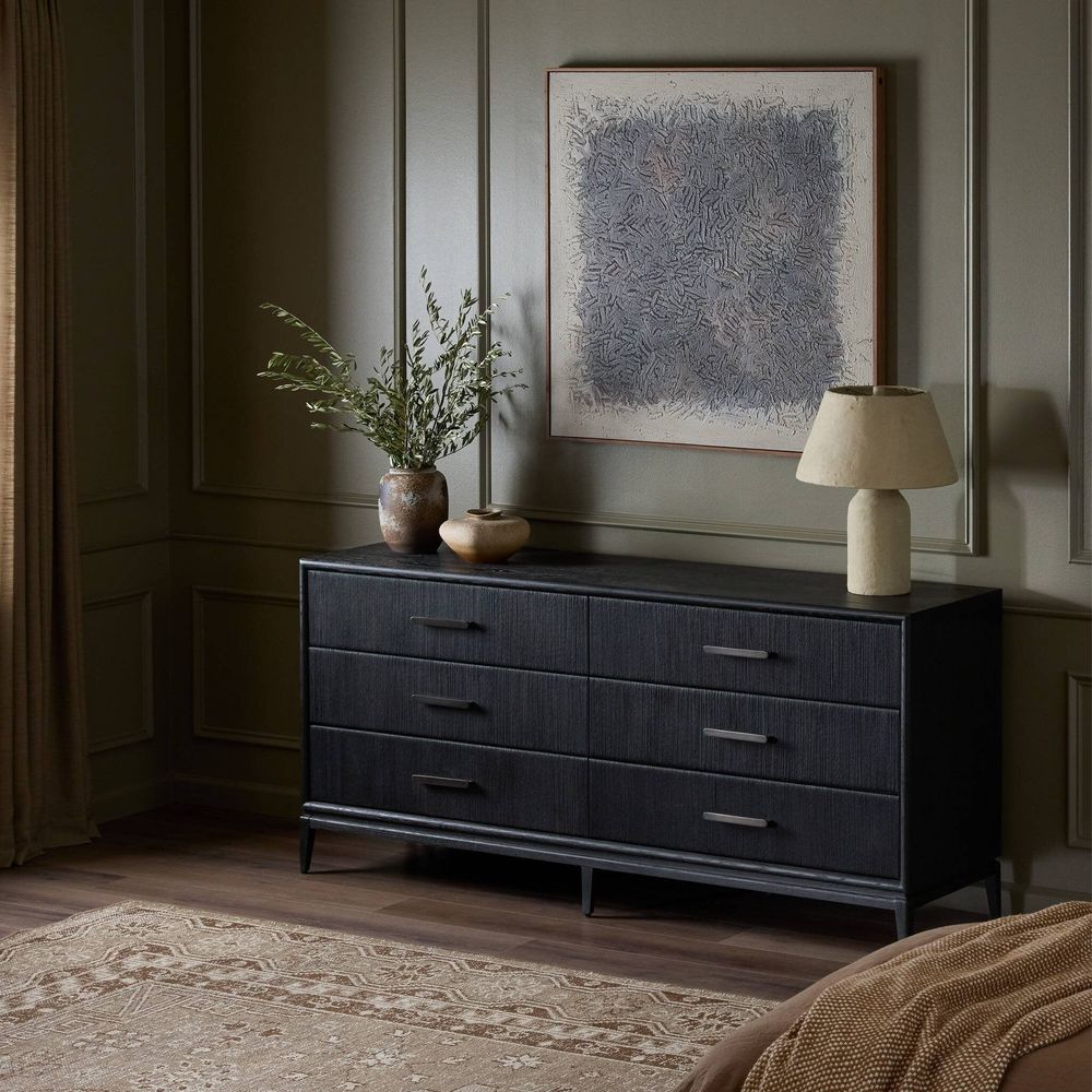 Dressers & Chests Rosenell 6 Drawer Dresser - Black Paper Cord