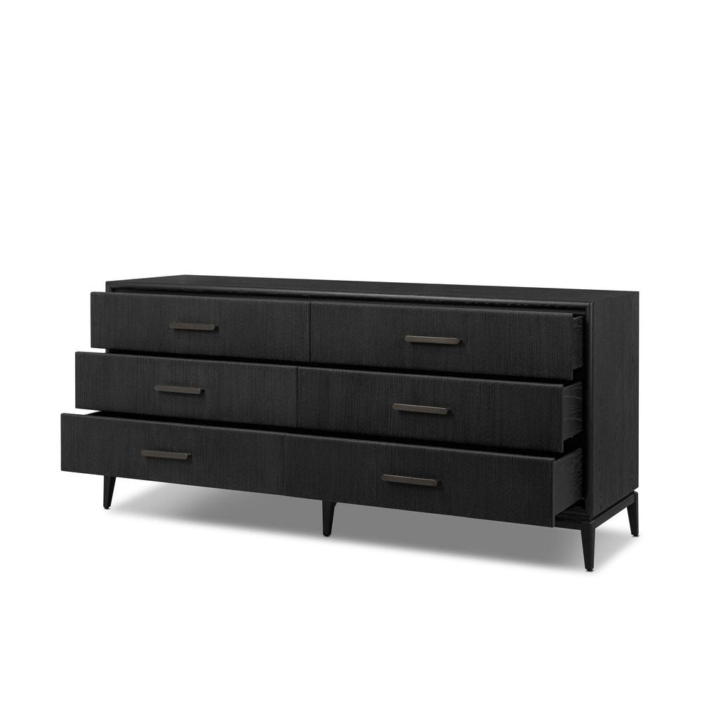 Rosenell 6 Drawer Dresser - Black Paper Cord