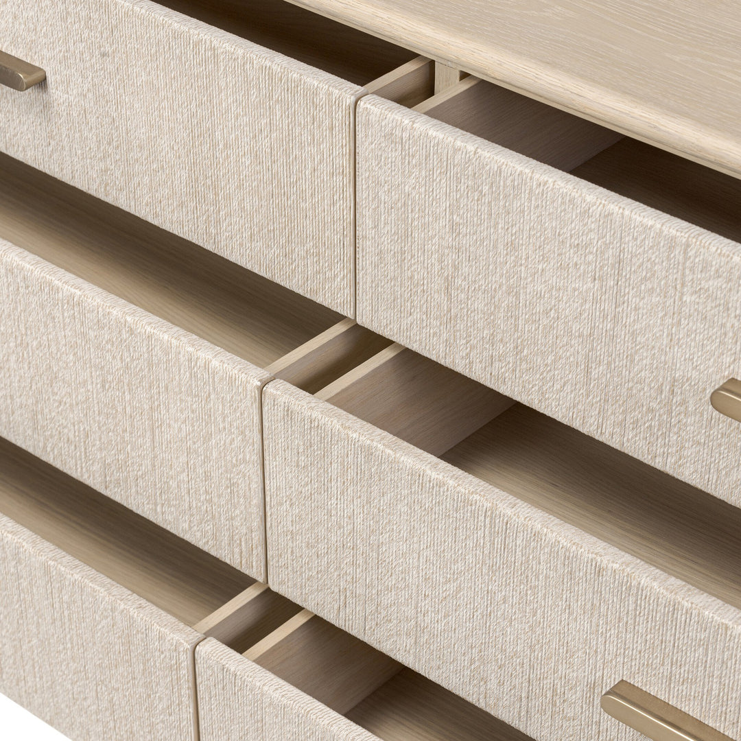 Rosenell 6 Drawer Dresser - Natural Paper Cord
