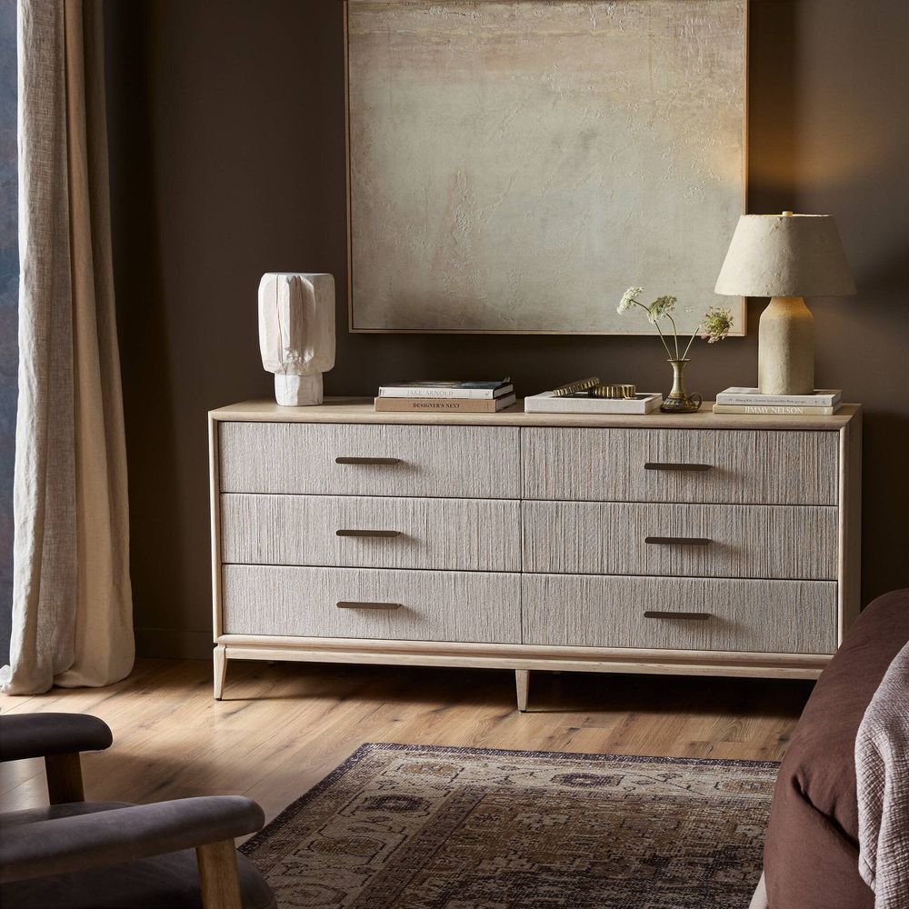 Dressers & Chests Rosenell 6 Drawer Dresser - Natural Paper Cord