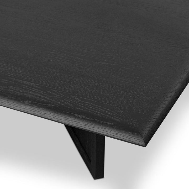 Rosenell Square Coffee Table: Black Oak Veneer - Black Oak Solid - Black Paper Cord
