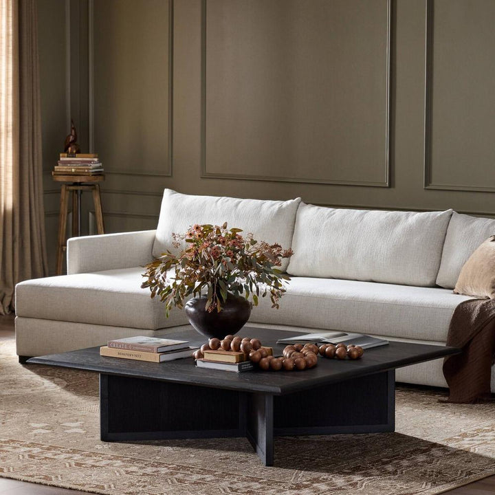 Coffee Tables Rosenell Square Coffee Table: Black Oak Veneer - Black Oak Solid - Black Paper Cord