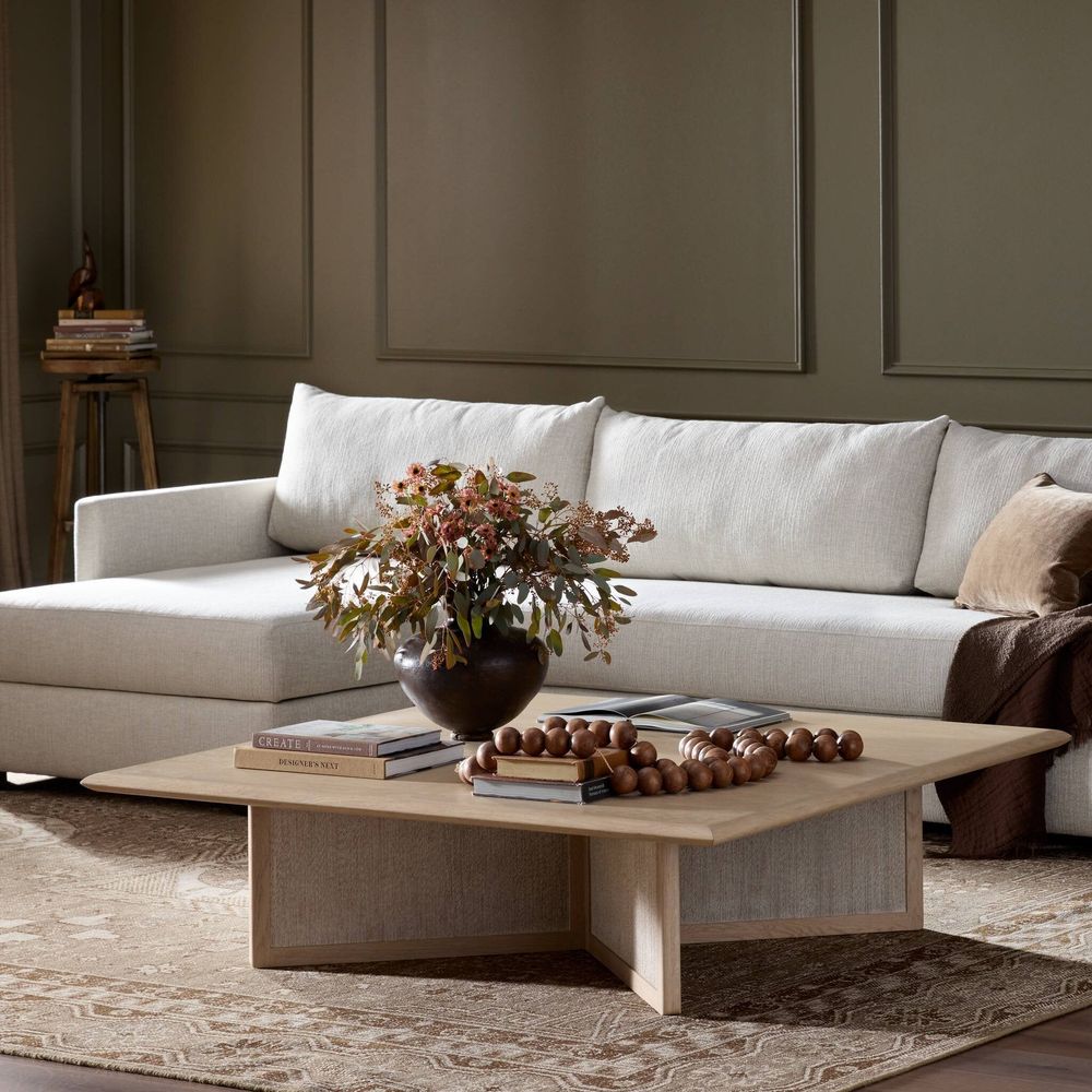 Coffee Tables Rosenell Square Coffee Table - Natural Oak Veneer