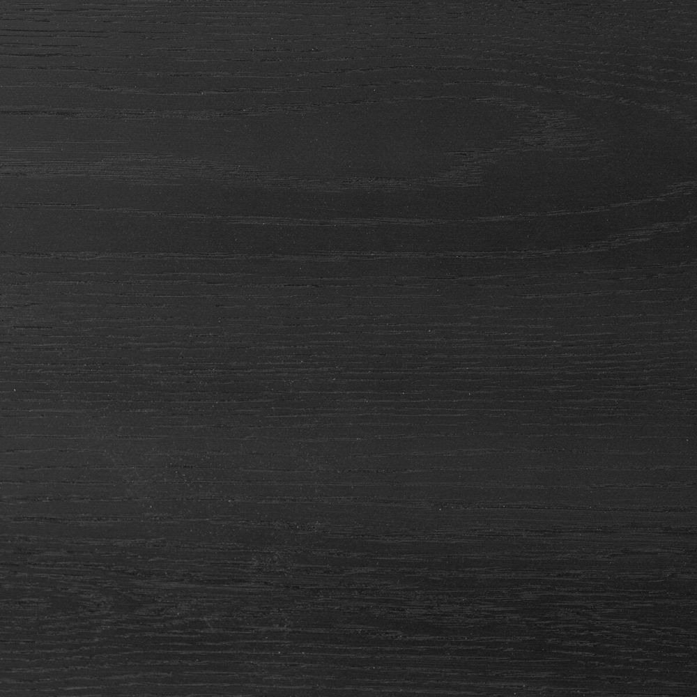 Rosenell Round Coffee Table: Black Oak Veneer - Black Oak Solid - Black Paper Cord