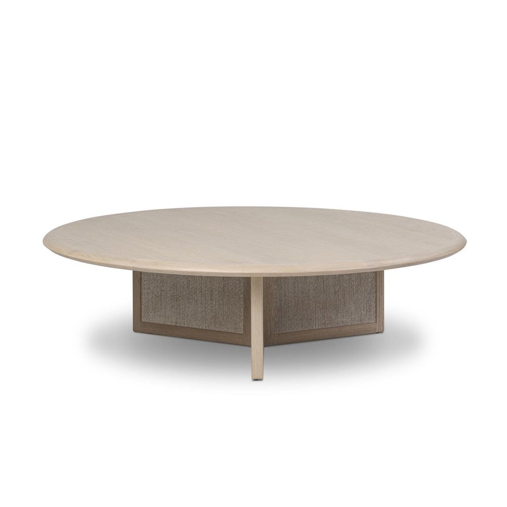 Coffee Tables Rosenell Round Coffee Table - Natural Oak Veneer