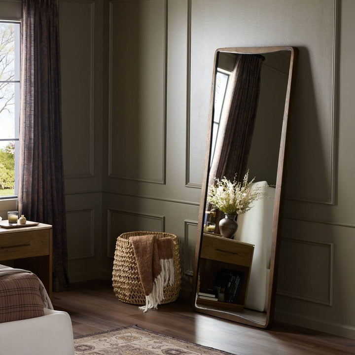 Mirrors Regis Floor Mirror - Antiqued Brass Aluminum