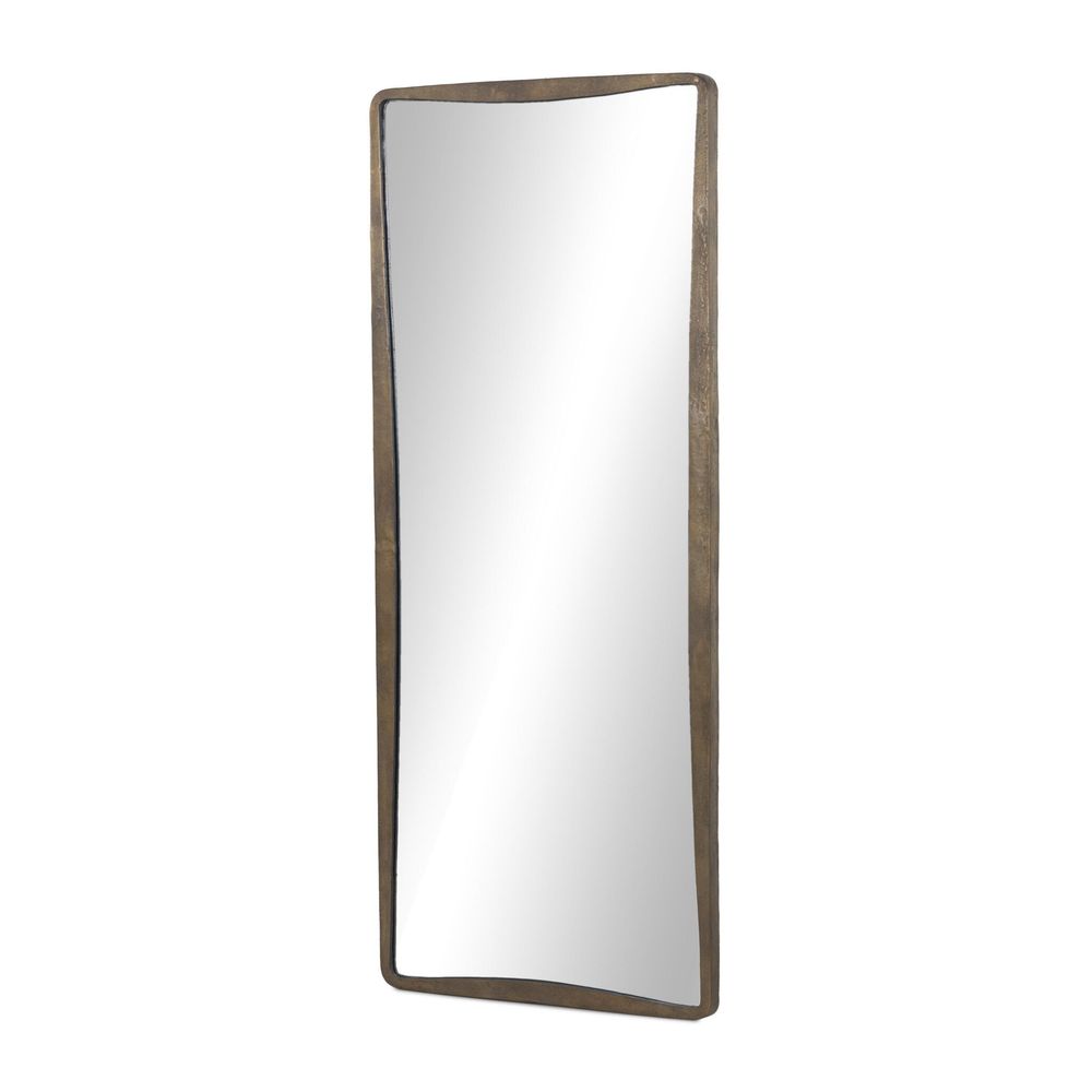 Mirrors Regis Floor Mirror - Antiqued Brass Aluminum