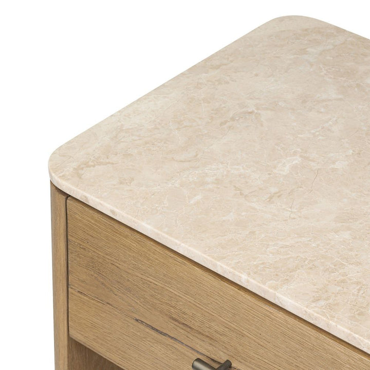 Raleigh Nightstand - Cappuccino Marble