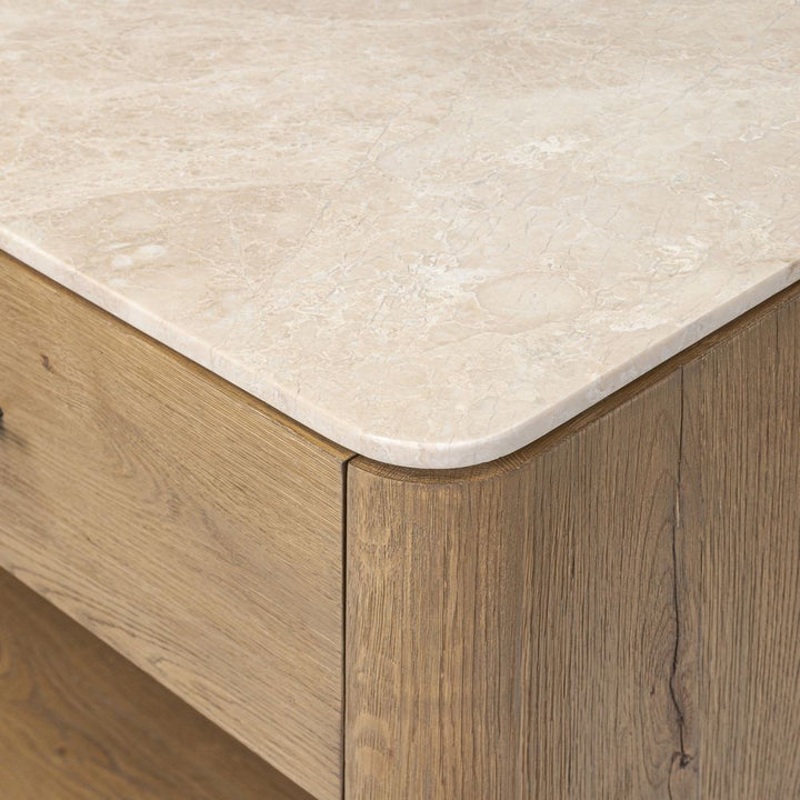 Raleigh Nightstand - Cappuccino Marble