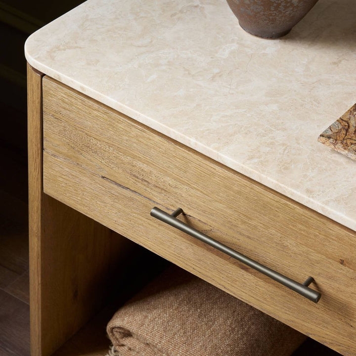 Raleigh Nightstand - Cappuccino Marble