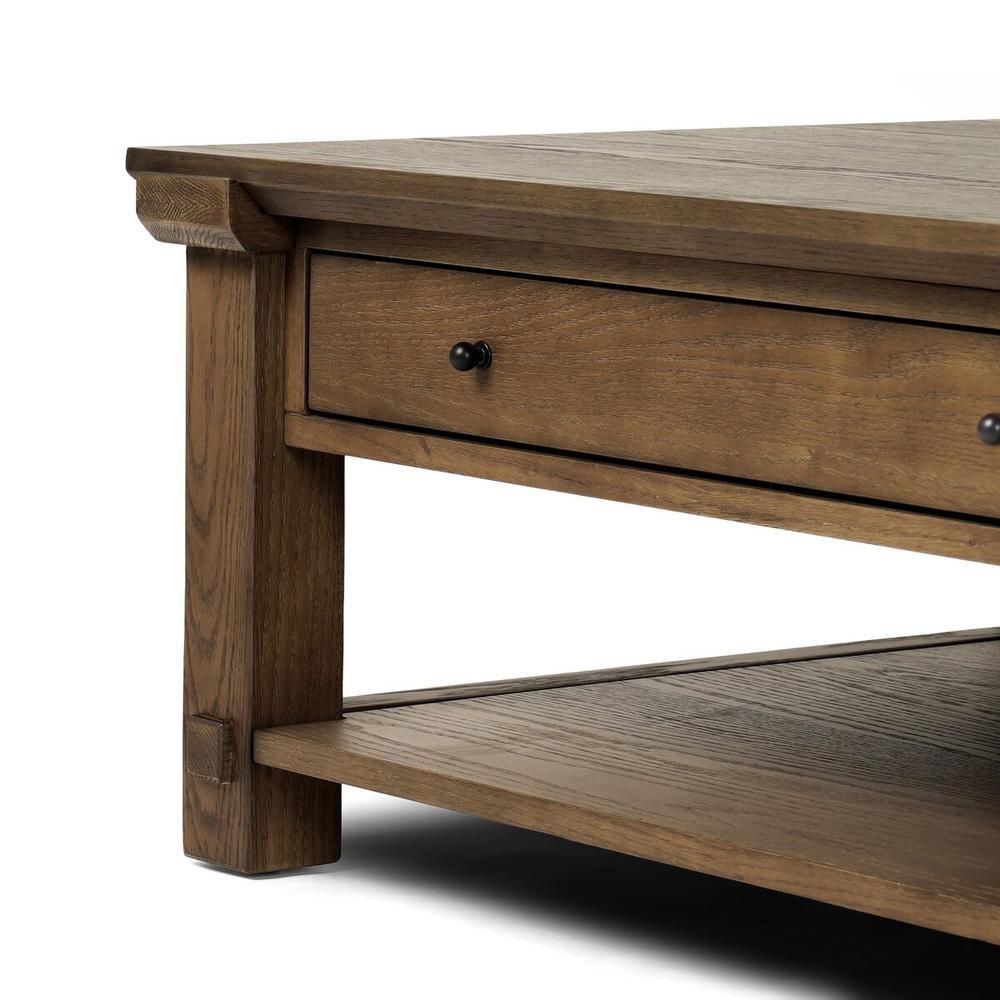 Gardendale Coffee Table: Tan Oak - Tan Oak Veneer - Black Iron