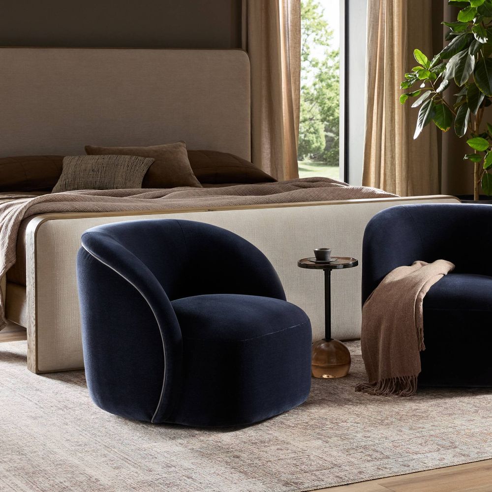 Lounge Chairs Laurrey Swivel Chair - Monte Navy
