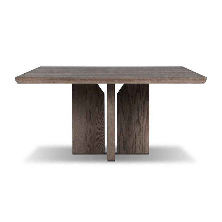 Ernest Square Dining Table: Shale Grey Oak Veneer - Shale Grey Oak - Copper Patina