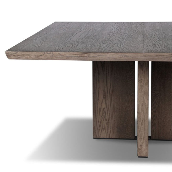 Ernest Square Dining Table: Shale Grey Oak Veneer - Shale Grey Oak - Copper Patina