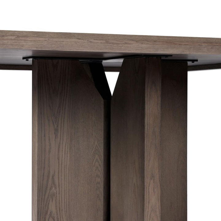 Ernest Square Dining Table: Shale Grey Oak Veneer - Shale Grey Oak - Copper Patina