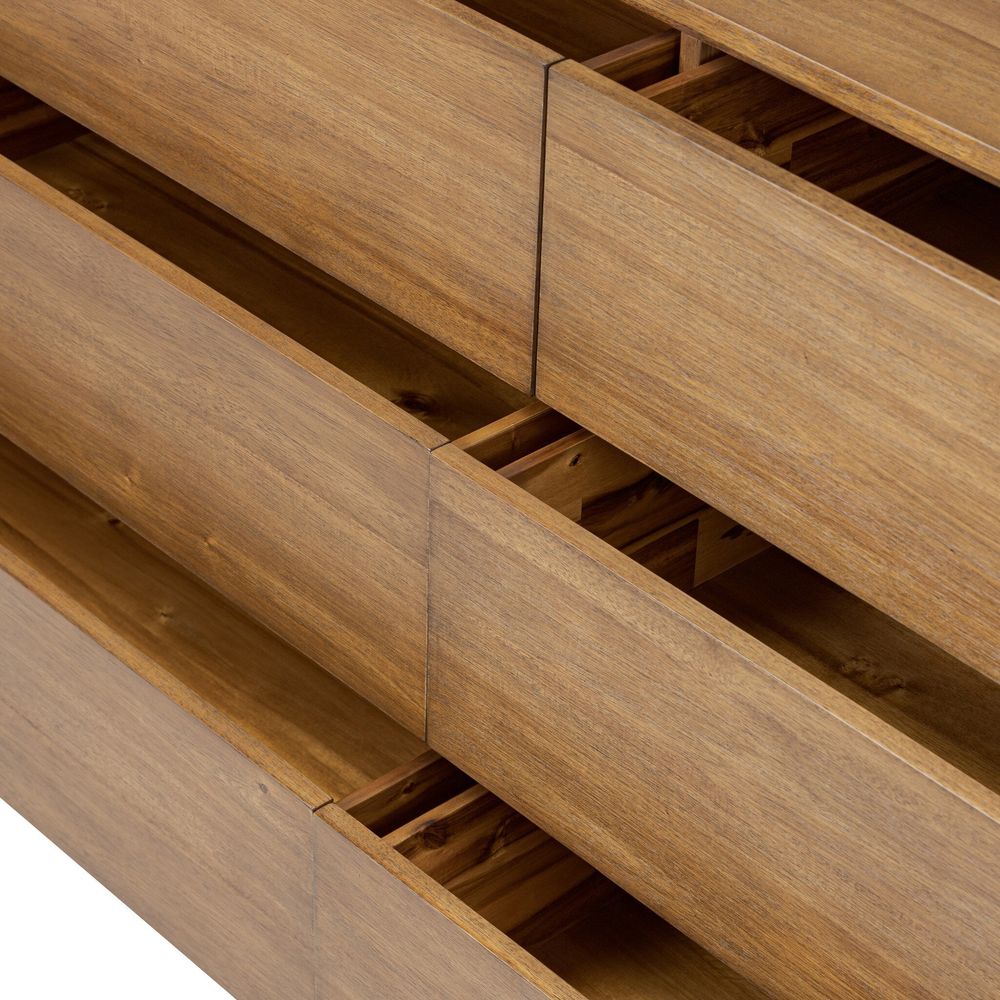 Paden 6 Drawer Dresser - Seasoned Brown Acacia