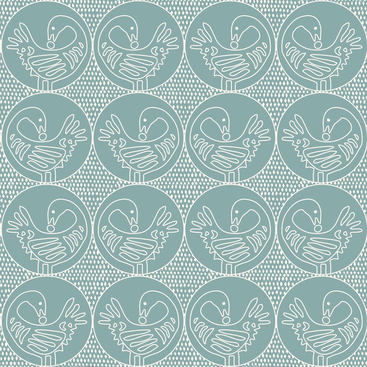 Sankofa Wallpaper-Mitchell Black-MITCHB-WCFM7-BL-PM-10-Wall DecorPatterns Sea Cliff Blue-Premium Matte Paper-1-France and Son