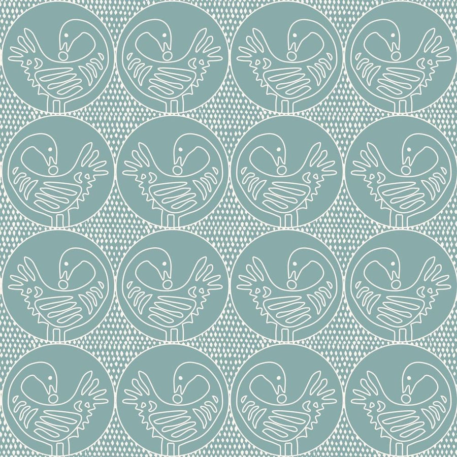 Sankofa Wallpaper-Mitchell Black-MITCHB-WCFM7-BL-PM-10-Wall DecorPatterns Sea Cliff Blue-Premium Matte Paper-1-France and Son