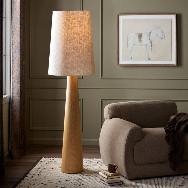 Floor Lamps Nora Drum Floor Lamp - Light Oak