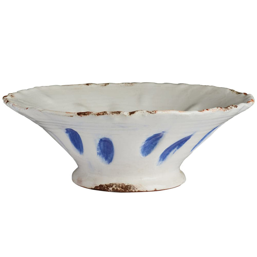 Aegean White Bowl w/ Blue Dots-ABIGAILS-ABIGAILS-260220-Decorative Objects-1-France and Son
