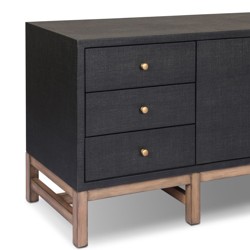 Fiona Media Console - Black Raffia