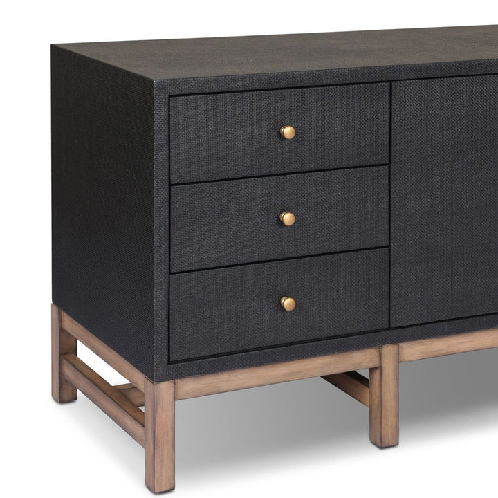 Fiona Media Console - Black Raffia