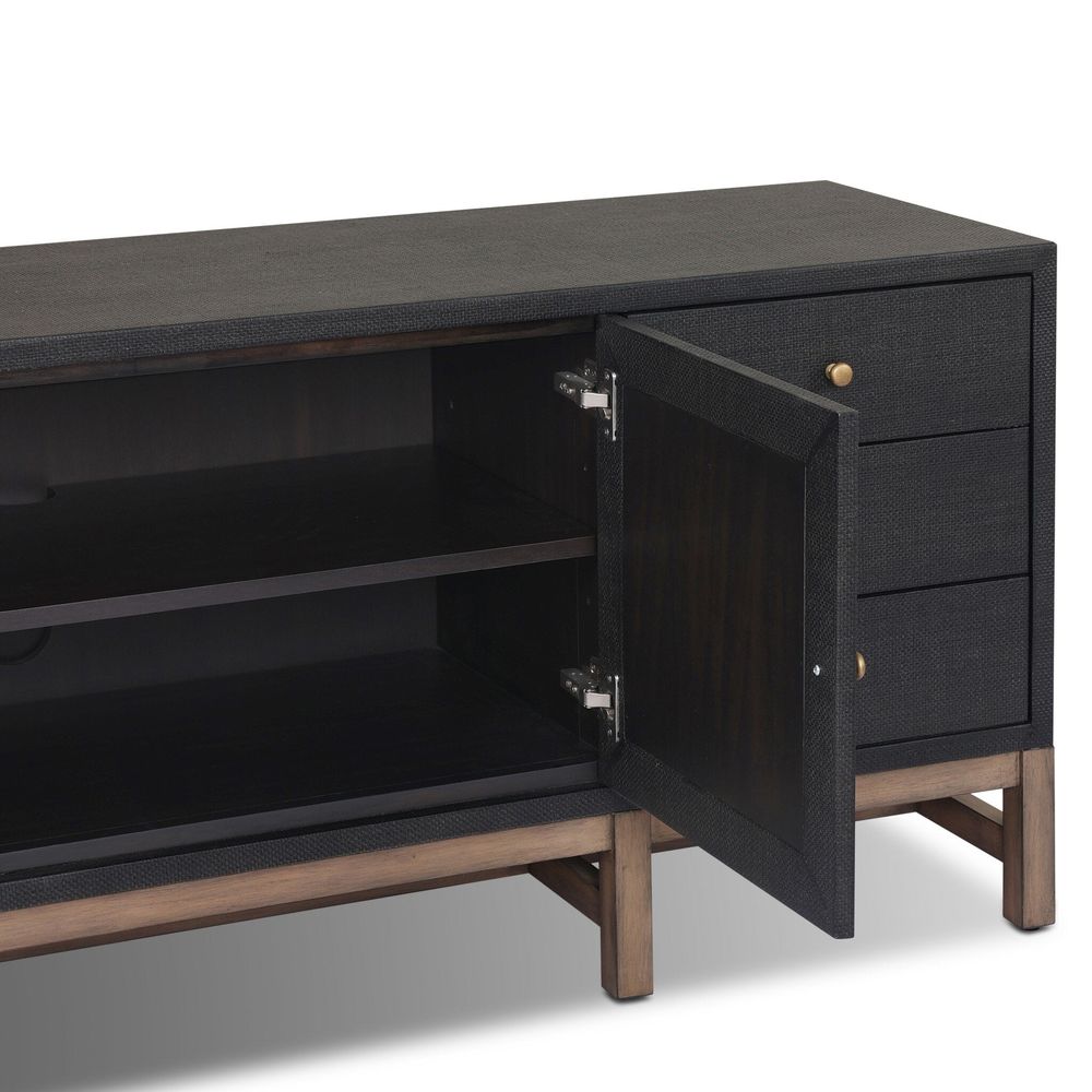 Fiona Media Console - Black Raffia