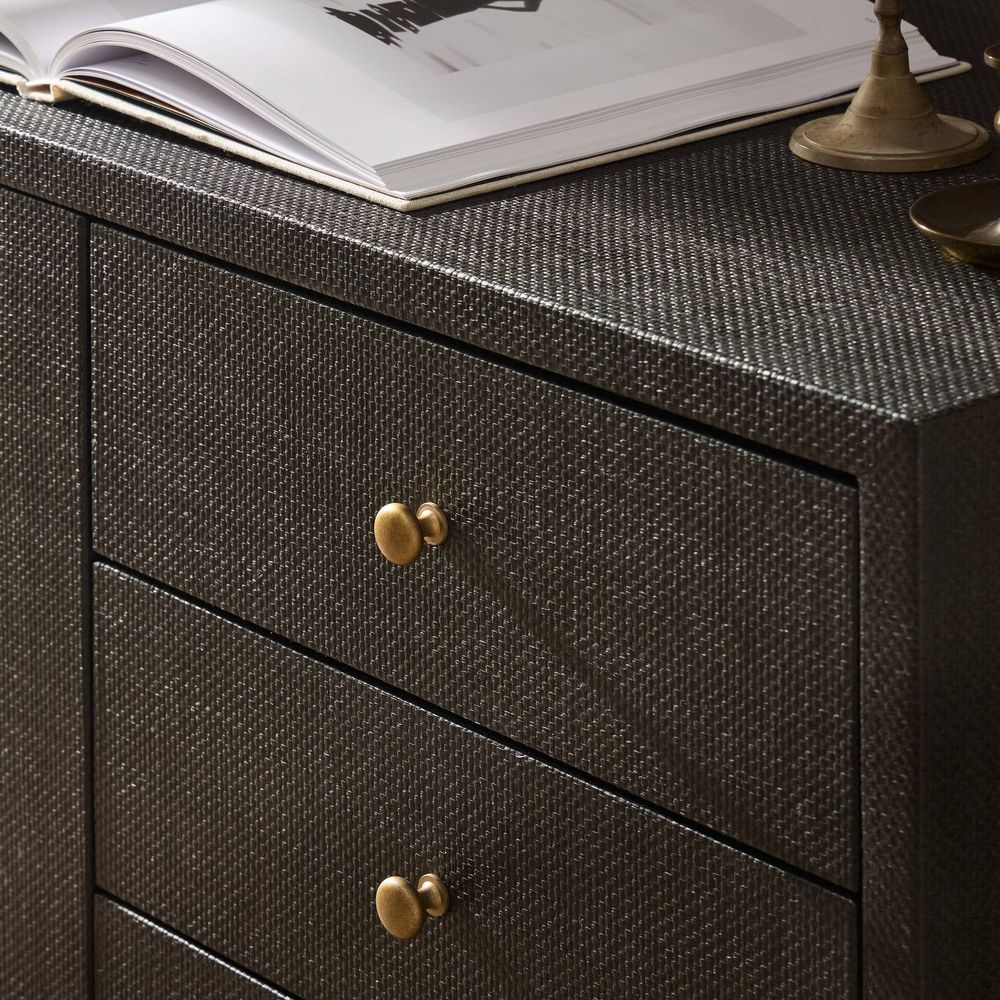 Fiona Media Console - Black Raffia