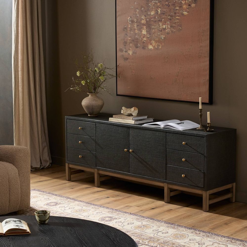 TV Stands & Media Consoles Fiona Media Console - Black Raffia