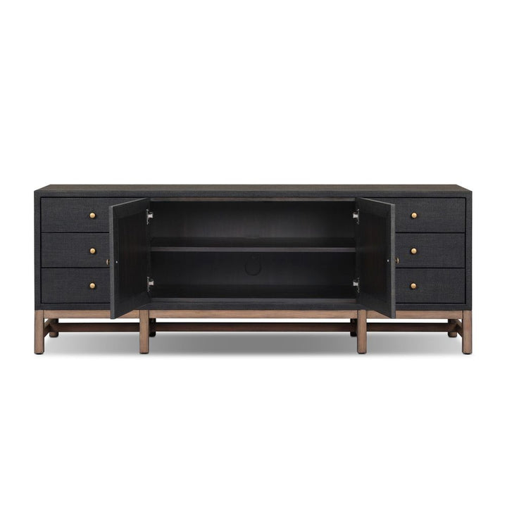 Fiona Media Console - Black Raffia