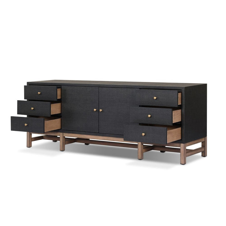Fiona Media Console - Black Raffia