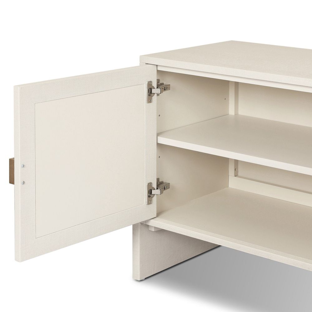 Cressida Media Console - Ivory Painted Linen