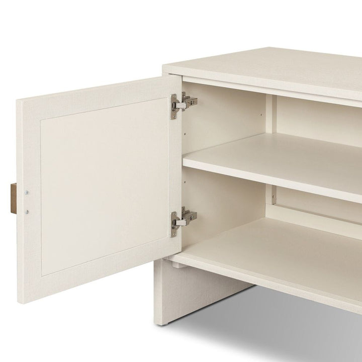 Cressida Media Console - Ivory Painted Linen