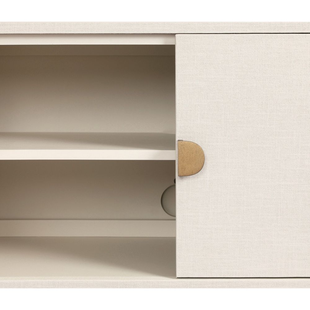 Cressida Media Console - Ivory Painted Linen