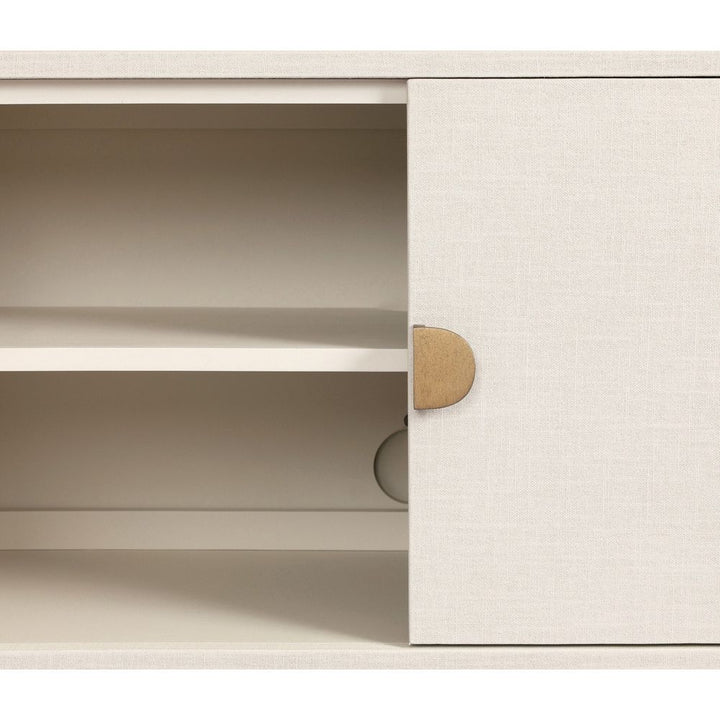 Cressida Media Console - Ivory Painted Linen