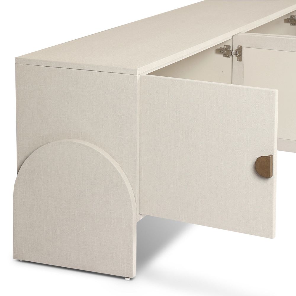 Cressida Media Console - Ivory Painted Linen