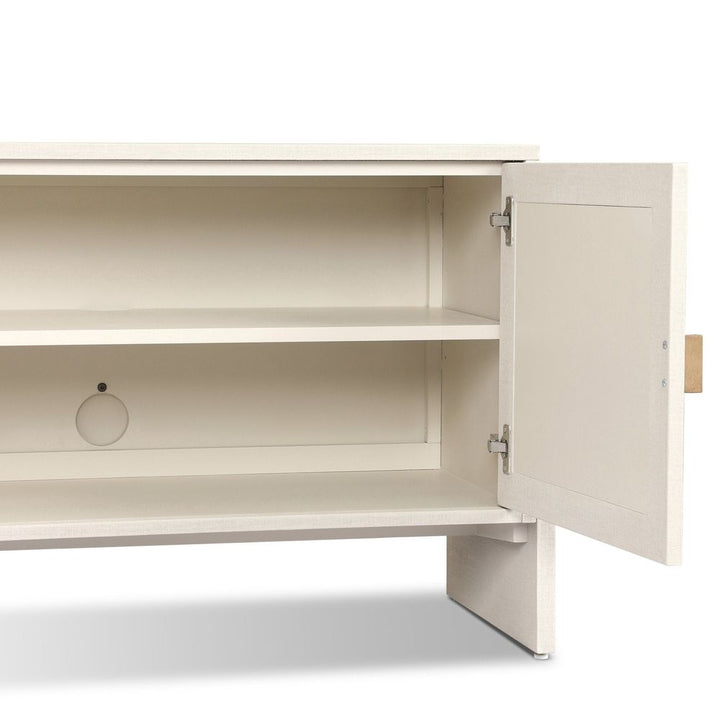 Cressida Media Console - Ivory Painted Linen