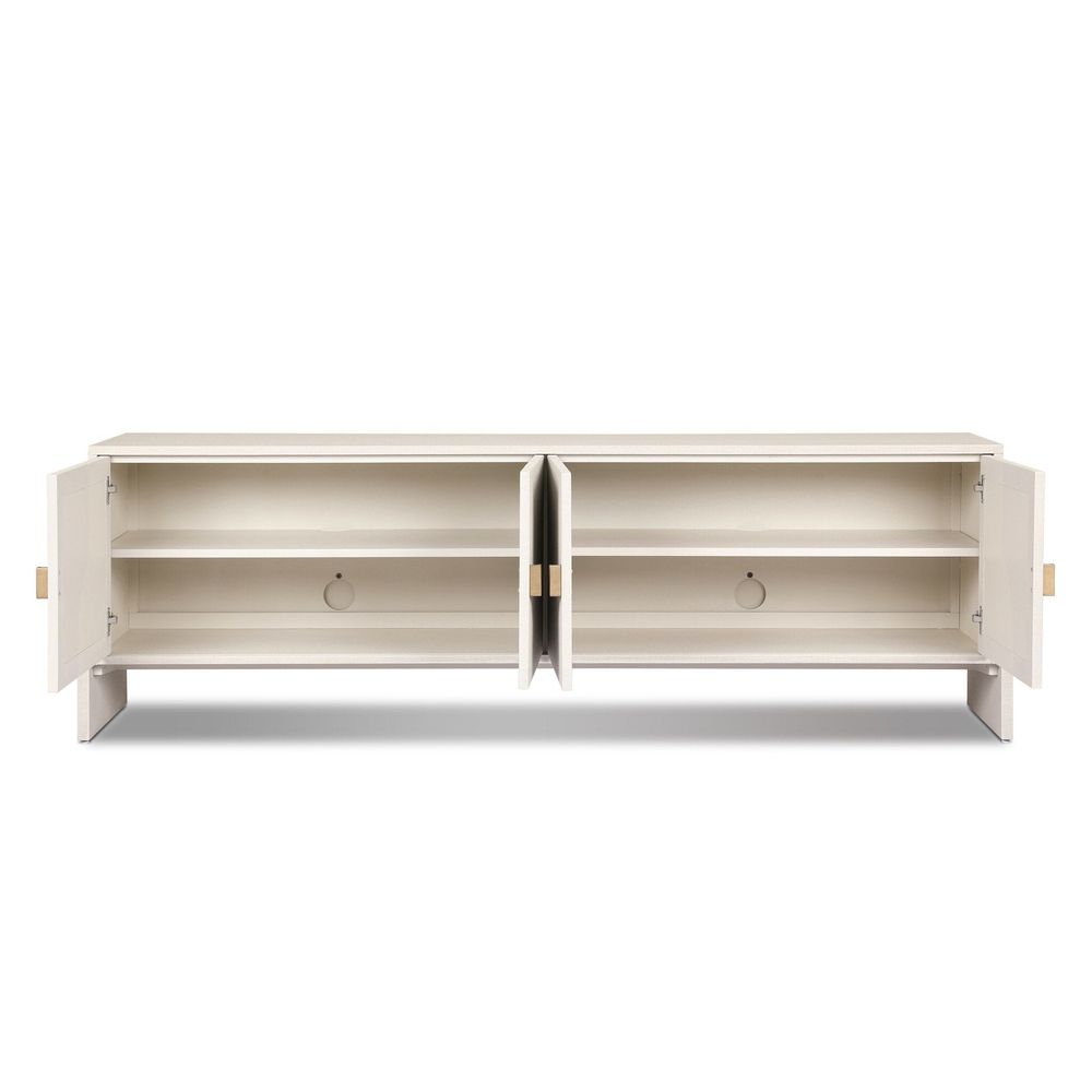 Cressida Media Console - Ivory Painted Linen