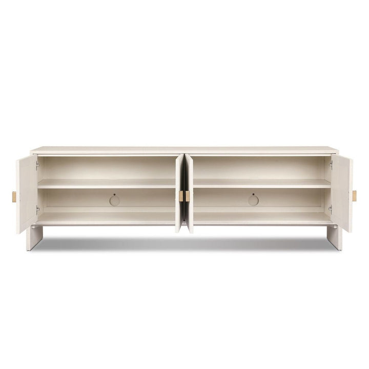 Cressida Media Console - Ivory Painted Linen