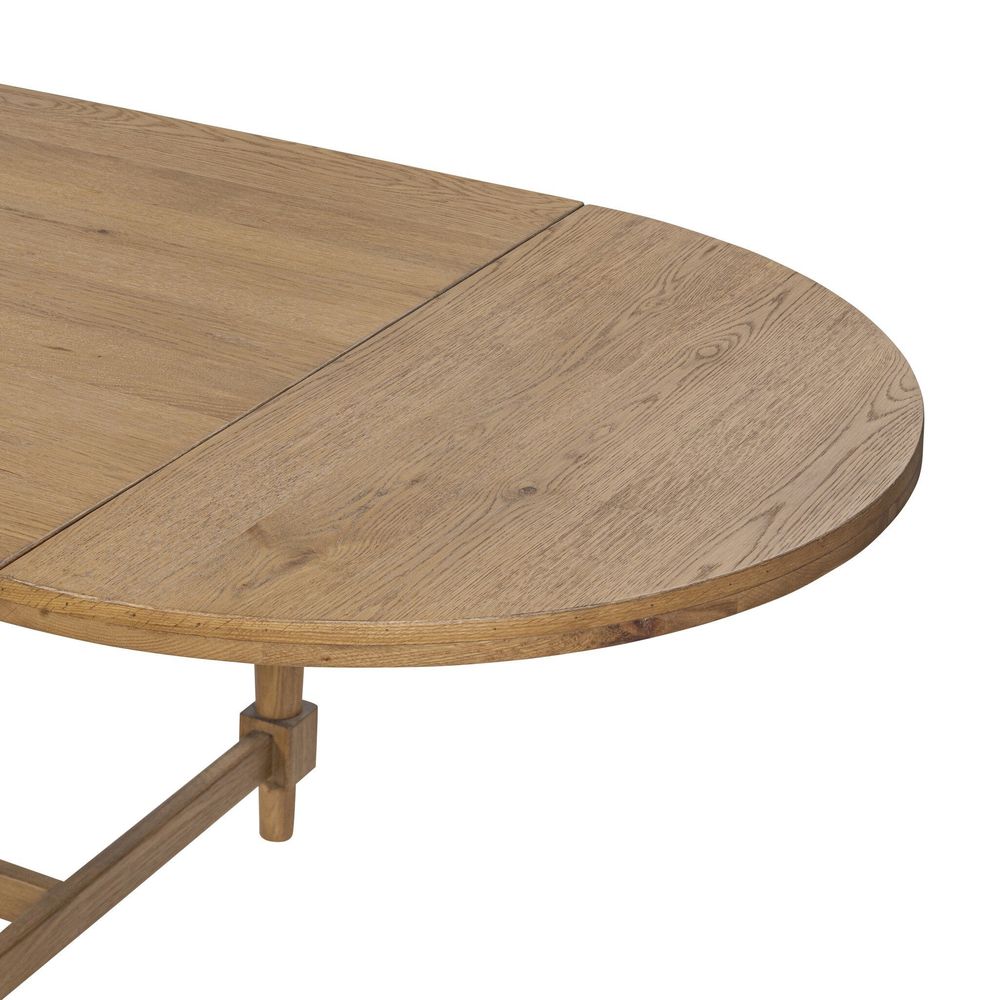 Blinn Oval Leaf Extension Dining Table - Worn Oak Veneer