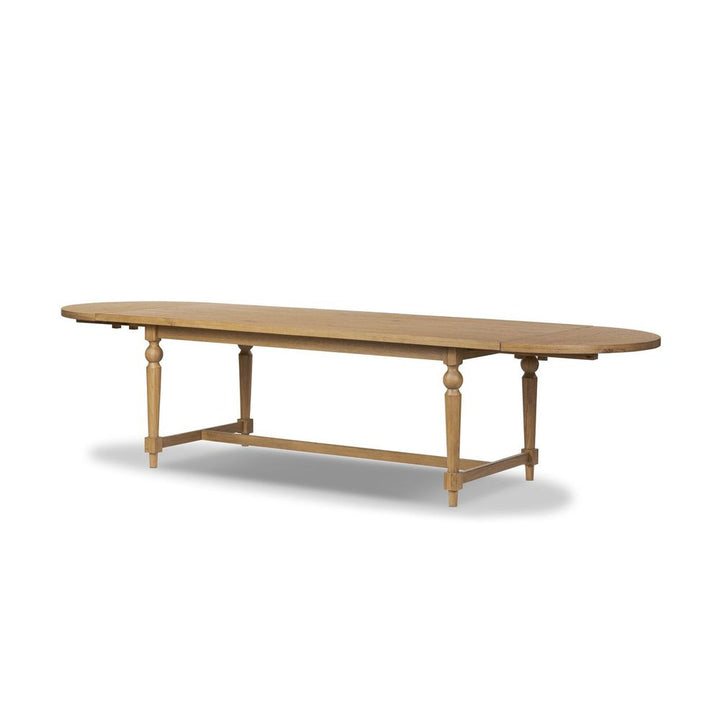 Blinn Oval Leaf Extension Dining Table - Worn Oak Veneer