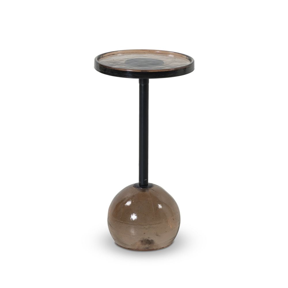 Side Tables Viola Accent Table - Smoked Brown Cast Glass