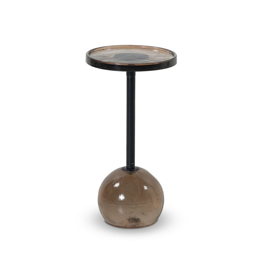 Side Tables Viola Accent Table - Smoked Brown Cast Glass
