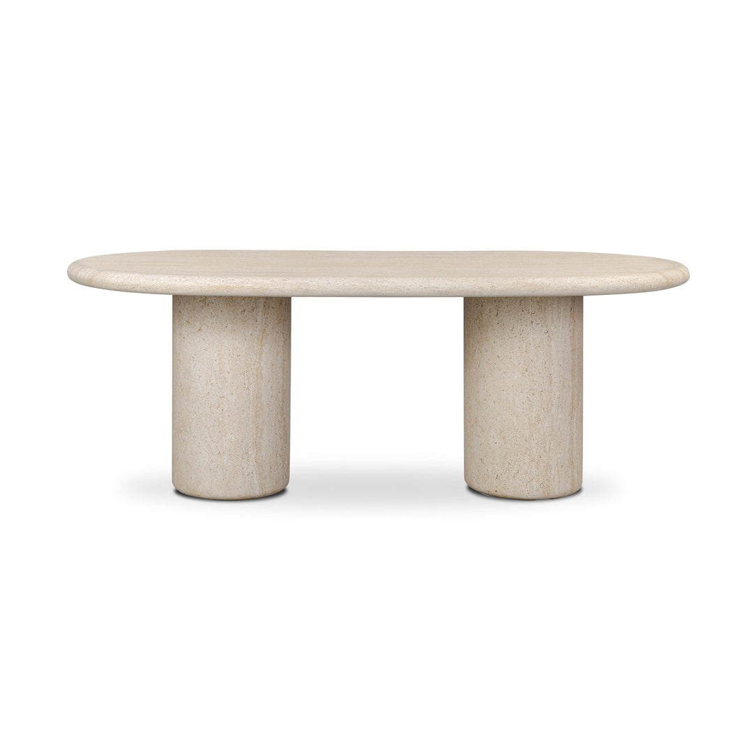 Poole Outdoor Dining Table 78" Oval - Textured Sand Concrete