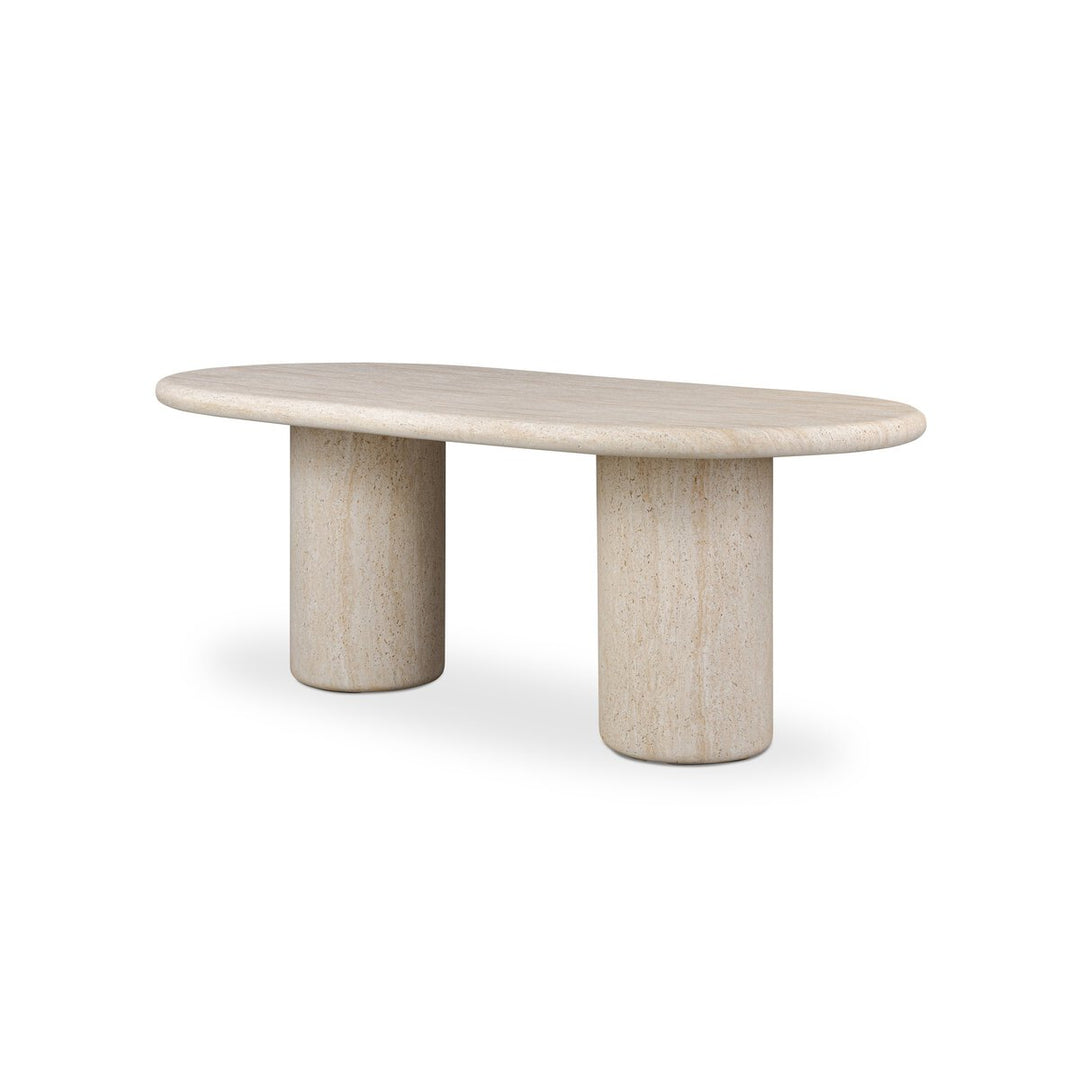 Poole Outdoor Dining Table 78" Oval - Textured Sand Concrete