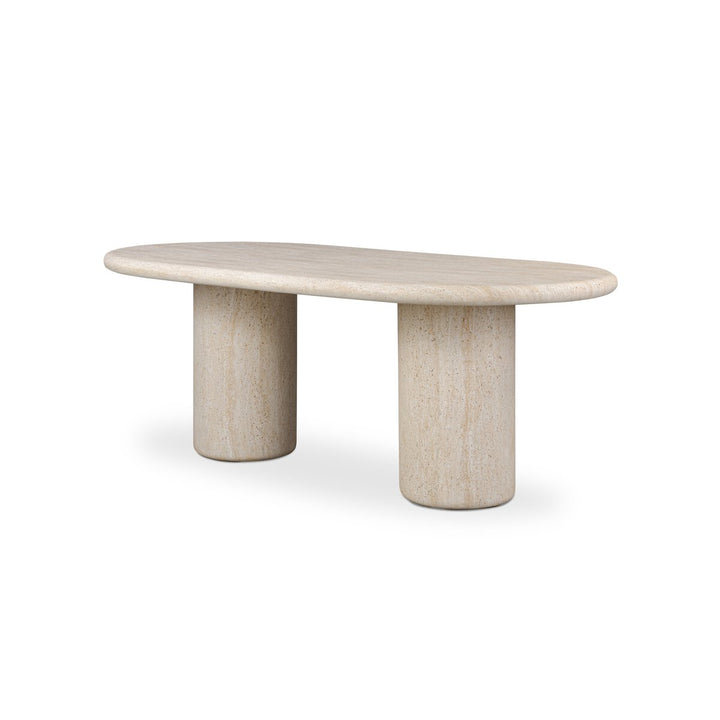 Poole Outdoor Dining Table 78" Oval - Textured Sand Concrete
