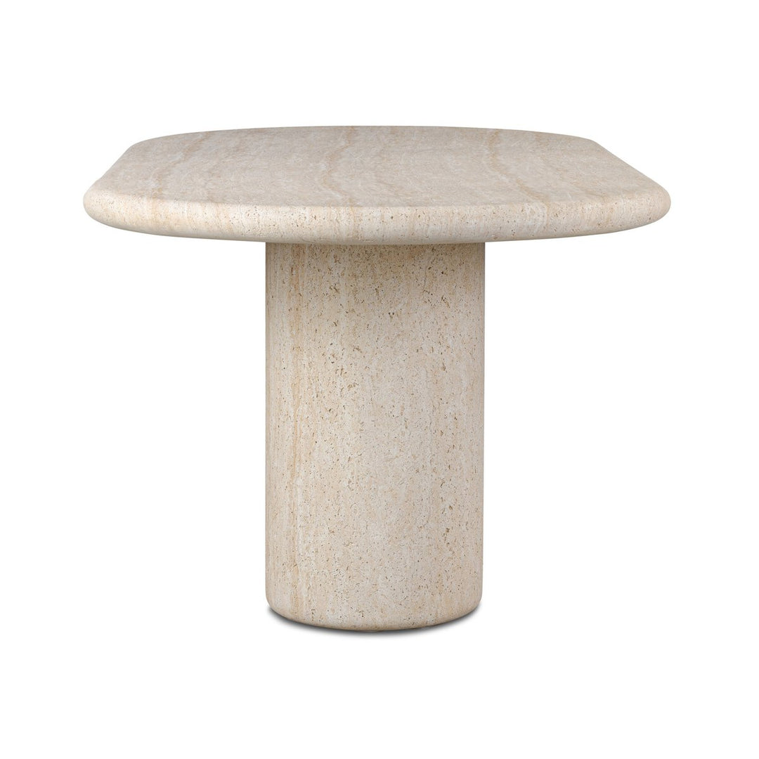 Poole Outdoor Dining Table 78" Oval - Textured Sand Concrete