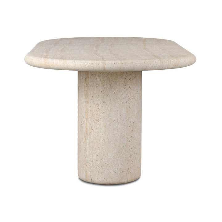 Poole Outdoor Dining Table 78" Oval - Textured Sand Concrete