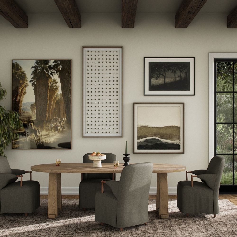 Wall Art Luminous Serenity Set by Multi-Artist - Rustic Walnut Frame